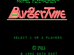 Burgertime title screen for Colecovision